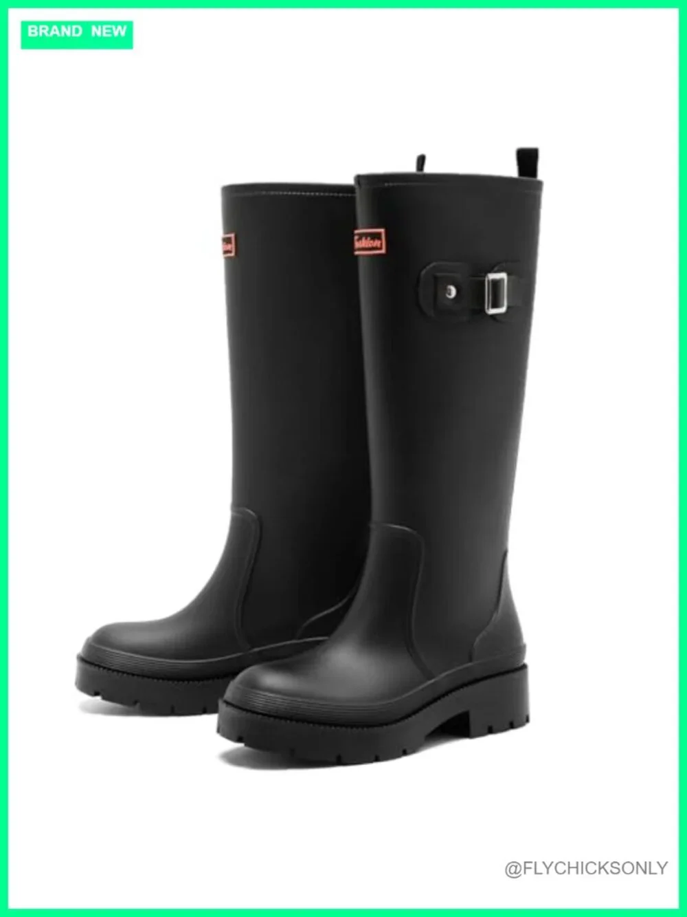 Women's Waterproof Knee High Rain Boots Anti-Slip Rubber Muck Boots